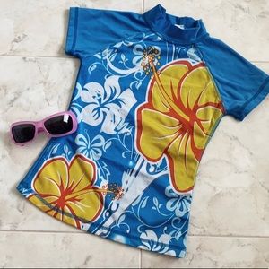 Hawaiian Rashguard Short-Sleeve Swim Girls (S)